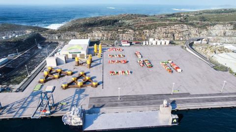 Recreación de la planta que prevé poner en marcha Nervión en el puerto exterior de Ferrol