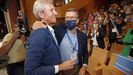 Rueda, junto a Feijoo tras se reelegido presidente del PP de Pontevedra