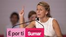 Yolanda Daz durante un mitin en Vigo