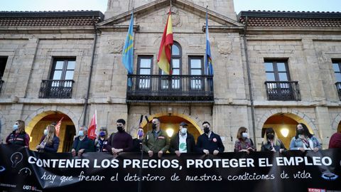 Manifestación este miércoles en Avilés convocada por CCOO y UGT para urgir medidas frente a la crisis de precios