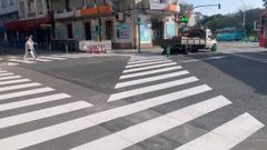 La plaza de Ourense estrena paso de peatones al estilo del Shibuya de Tokio