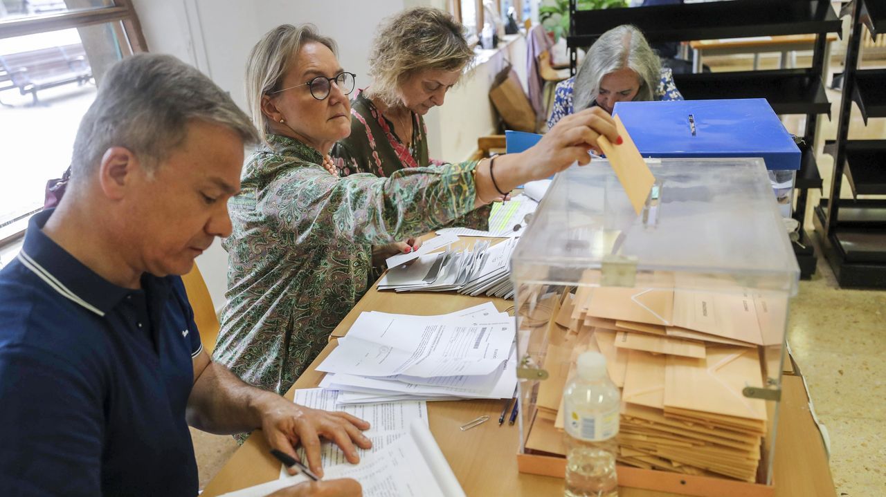 Fotografa de una urna colocada en un colegio electoral
