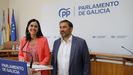 Paula Prado y Alberto Pazos, ayer en el Parlamento de Galicia.