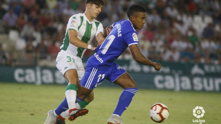 Yoel Bárcenas en un instante del partido contra el Córdoba