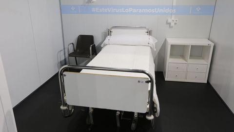 el hospital provisional H144 que se ha montado en el recinto ferial gijons 'Luis Adaro',