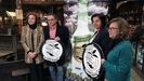 Otilia Requejo, Juan Caal, Mara Jess lvarez y Mara Jess Aguilar, en la presentacin de la campaa para conseguir que la sidra se patrimonio inmaterial de la humanidad 