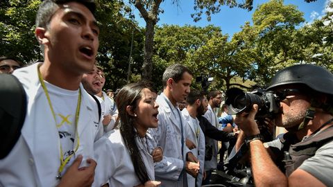 El lder opositor Juan Guaid, en una de las manifestaciones celebradas en Caracas