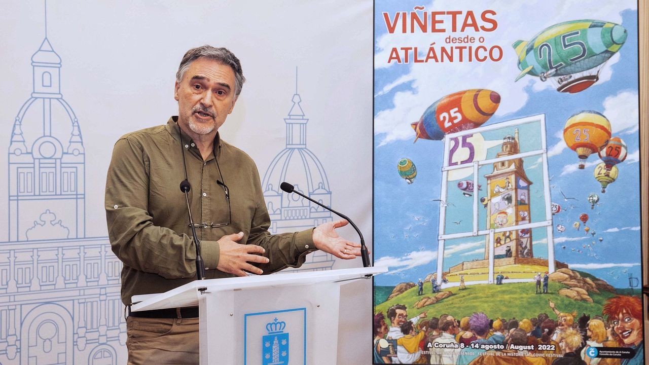 La guía turística alternativa de A Coruña.Miguelanxo Prado, director de Viñetas desde o Atlántico y autor del cartel