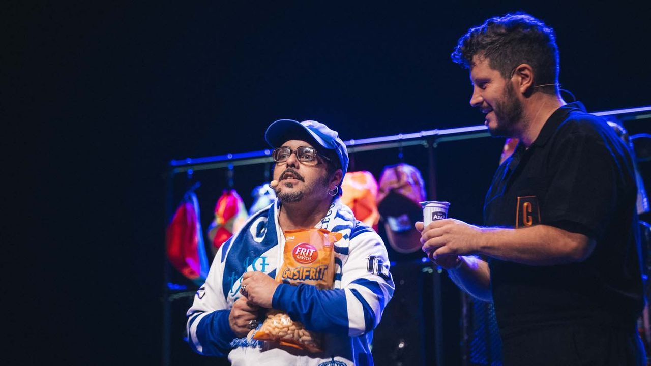 Perdomo e Touriñán no seu primeiro espectáculo xuntos,  Corentena 