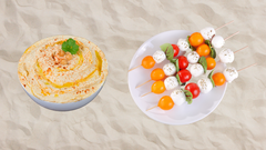 Las nutricionistas recomiendan llevar hummus, o brochetas de frutas y verduras, a la playa.