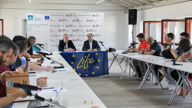 Galicia lidera el desarrollo de sistemas híbridos de madera y hormigón con cenizas para evitar depender de patentes extranjeras