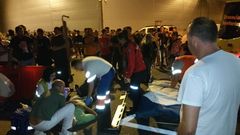 Los heridos fueron evacuados en ambulancias