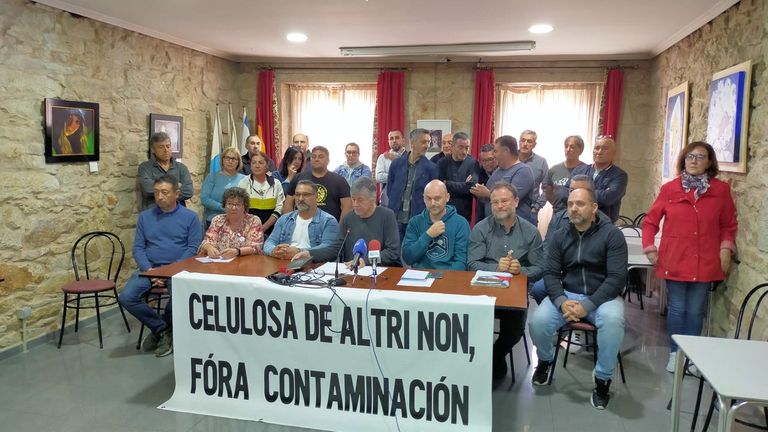 Imagen de archivo de una rueda de prensa anterior de la PDRA contra el proyecto de Altri