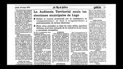 Detalle de la pgina de La Voz que informaba de la anulacin de las elecciones municipales de Lugo celebradas el 3 de abril de 1979