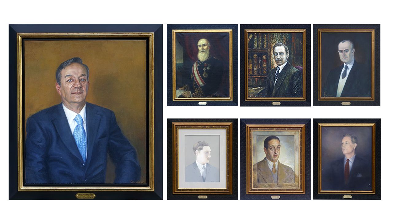 Parques infantiles que no son de cat�logo.De izquierda a derecha: Santiago Rey Fern�ndez-Latorre, presidente de La Voz de Galicia desde 1988, Juan Fern�ndez Latorre (1882-1912), Jos� Mar�a Ozores de Prado (1912-1927), Jos� Fern�ndez-Espa�a y Vigil (1927-1927), Enrique de la Torre Gos�lvez (1927-1946), Emilio Rey Romero (1946-1987), Emilio Rey Fern�ndez-Latorre (1987-1988)