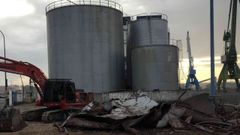Demolicin de los silos en Calvo Sotelo