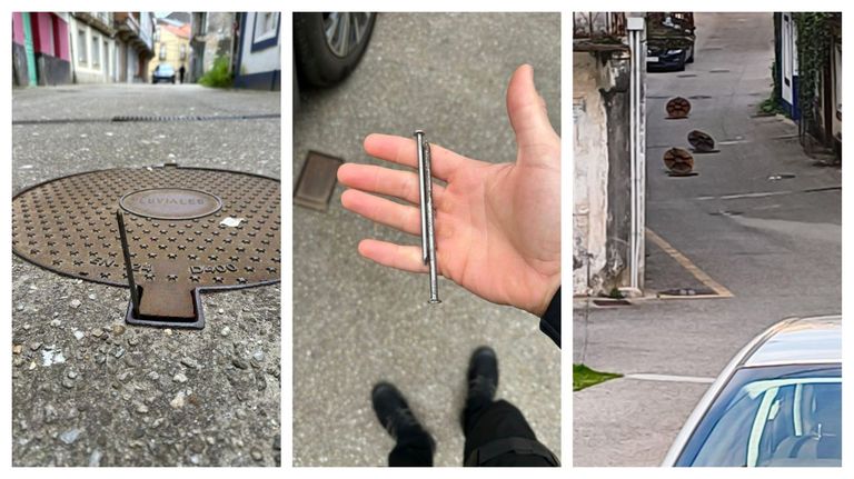 Pillan a un vecino de Mugardos colocando clavos de siete centímetros para reventar coches porque «le molestaba el ruido»