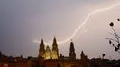 Tormenta de rayos sobre la catedral de Santiago