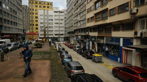 La plaza Benito Blanco Rajoy en la que los vecinos acorralaron y detuvieron a un ladrón habitual