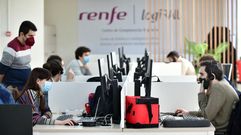 Trabajadores del centro de competencias digitales (CCD) de Renfe en Alczar de San Juan, que fue el primero en abrir en julio del 2021
