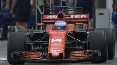 Fernando Alonso en el Gran Premio de Singapur.