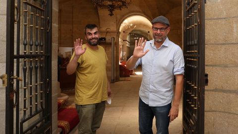 Rafa Peña y Martiño Noriega tras la rueda de prensa en el Concello