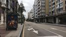La calle Uría de Oviedo, vacía
