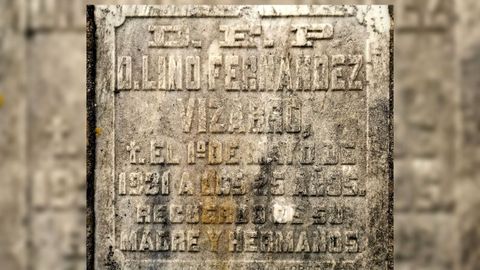 Lpida dedicada a Lino Fernndez Vizarro, que hiri a dos hombres a tiros (a uno de ellos mortalmente) y despus se suicid
