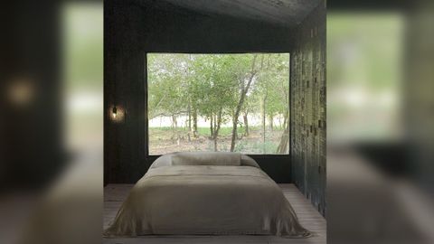 Interior de una de las cabañas