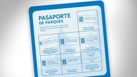 Pasaporte de los parques gallegos, necesario para participar en el reto.