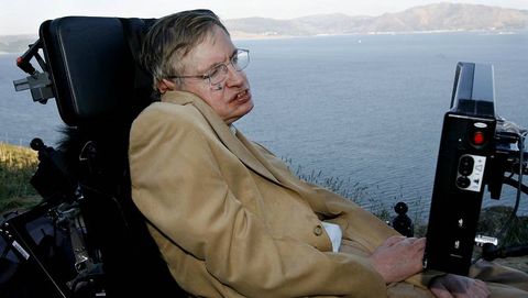 Stephen Hawking, en Fisterra.