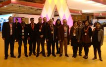 Representantes de Mux�a y Arag�n, esta ma�ana en el estand de Arag�n
