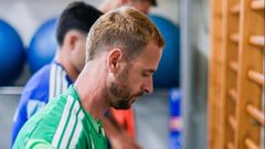 Aar�n Escandell, en el gimnasio de El Requex�n