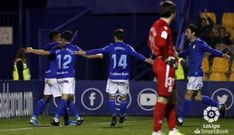 B�rcenas, Nieto, Jimmy y Borja S�nchez celebran el segundo gol del paname�o al Alcorc�n