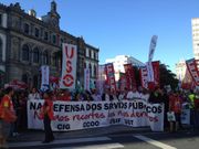 Cientos de personas, en la protesta coru�esa