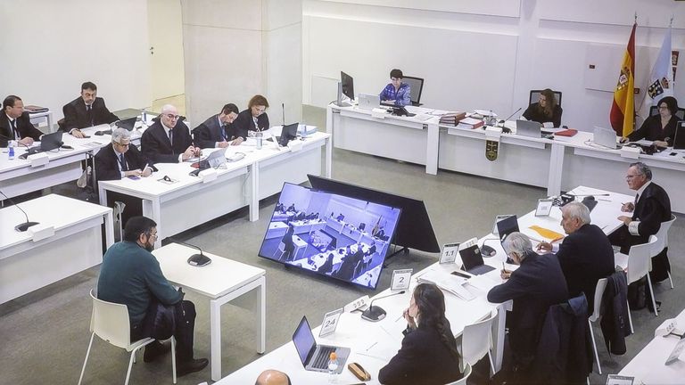 Imagen del juicio del Alvia, que se celebró en la Ciudad de la Cultura, en Santiago