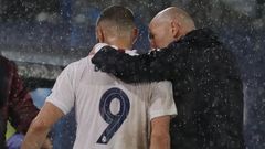 Benzema y Zidane.Karim Benzema y Zinedine Zidane en el Real Madrid.