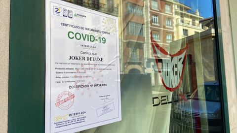 Certificado de tratamiento contra Covid-19, en una discoteca de Oviedo