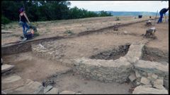 Un aspecto de las excavaciones realizadas en el castro de Arxeriz en la campaña arqueológica desarrollada en el 2017