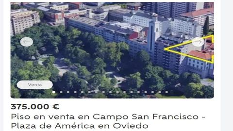 Piso en Oviedo que se publicita en Wallapop