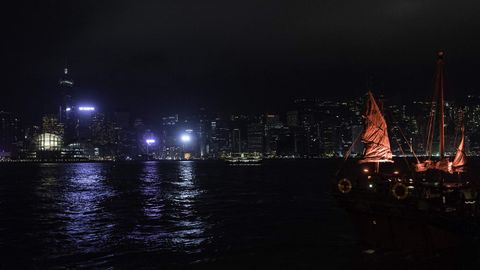 Apagado de luces en Hong Kong