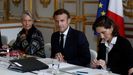 El presidente de Francia, Emmanuel Macron, junto a su equipo de Gobierno en el Elíseo.