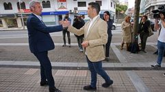 Luis Lpez, delegado territorial de la Xunta en Pontevedra y previsible presidente de la Diputacin, saludando a Alfonso Rueda.