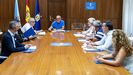 Foto de una reunión del gobierno provincial para la elaboración de los presupuestos difundida por la Diputación ourensana.