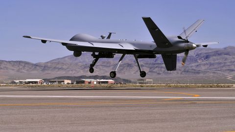 An MQ-9 Reaper drone at Creech Air Force Base in the United States