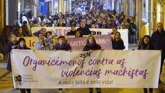 Recorrido de la Marcha Mundial das Mulleres por las calles de Ourense