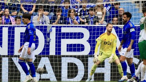 Nacho Vidal, Costas y Escandell, despu�s de uno de los goles del Elche