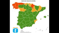 Mapa del polen en Espaa