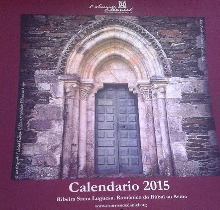 Portada do calendario, cunha imaxe da igrexa de San Xoán da Cova