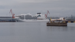 Crucero atracado en el puerto de El Musel, en Gijn